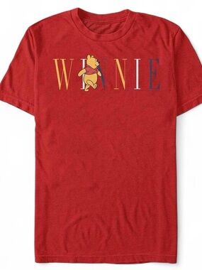 Disney Red Winnie the Pooh Logo Tee